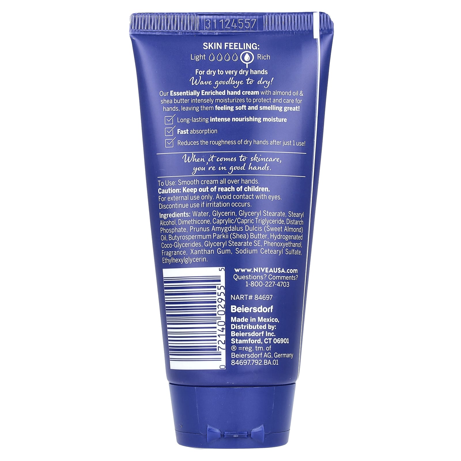 Crema maini Nivea Essentially Enriched - Spate (Ingrediente)